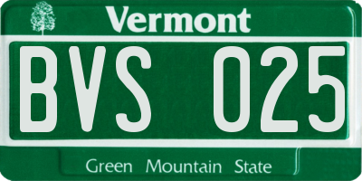 VT license plate BVS025