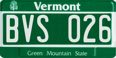VT license plate BVS026