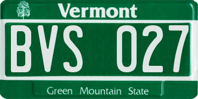 VT license plate BVS027