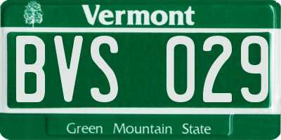 VT license plate BVS029