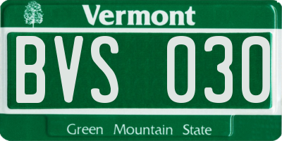 VT license plate BVS030