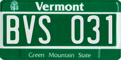 VT license plate BVS031