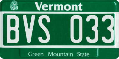 VT license plate BVS033