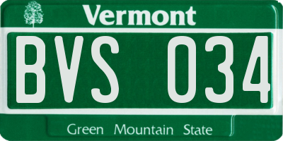 VT license plate BVS034