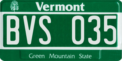 VT license plate BVS035