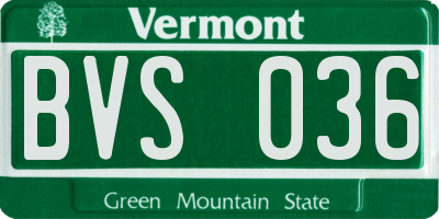 VT license plate BVS036