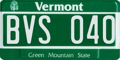 VT license plate BVS040