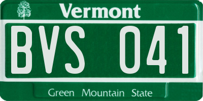 VT license plate BVS041