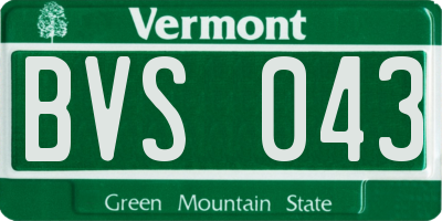 VT license plate BVS043