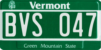 VT license plate BVS047