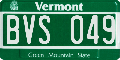 VT license plate BVS049
