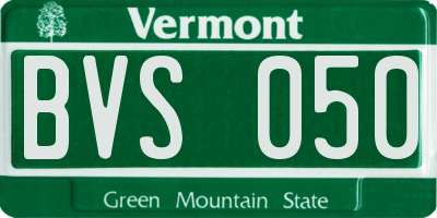 VT license plate BVS050
