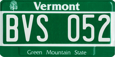 VT license plate BVS052