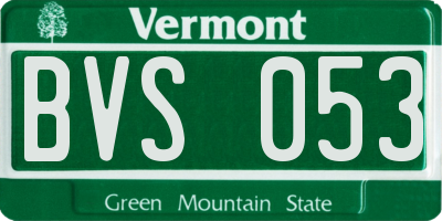 VT license plate BVS053