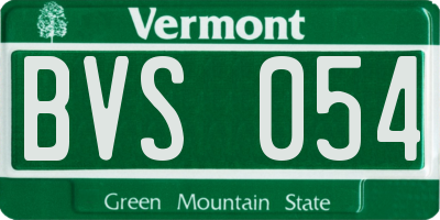 VT license plate BVS054