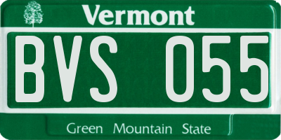 VT license plate BVS055