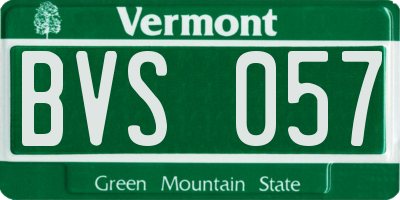 VT license plate BVS057