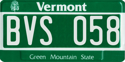 VT license plate BVS058