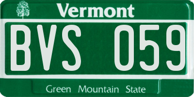 VT license plate BVS059