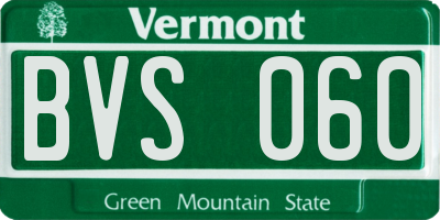 VT license plate BVS060