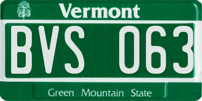 VT license plate BVS063