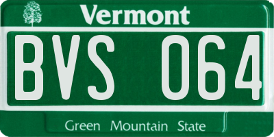 VT license plate BVS064
