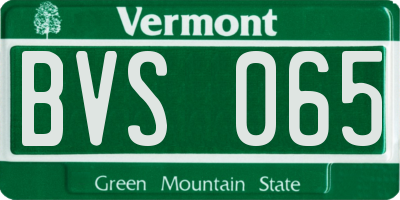 VT license plate BVS065