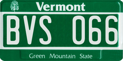 VT license plate BVS066