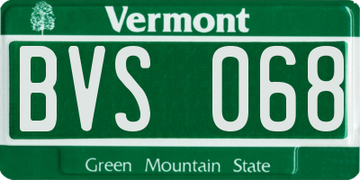 VT license plate BVS068