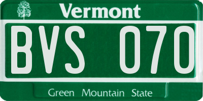 VT license plate BVS070