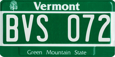VT license plate BVS072