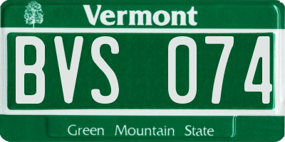 VT license plate BVS074