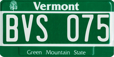 VT license plate BVS075
