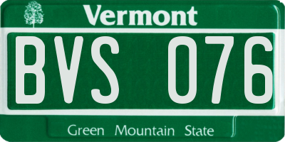 VT license plate BVS076