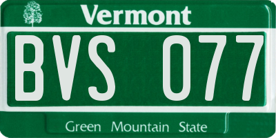 VT license plate BVS077