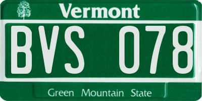 VT license plate BVS078
