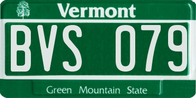 VT license plate BVS079