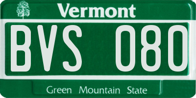 VT license plate BVS080