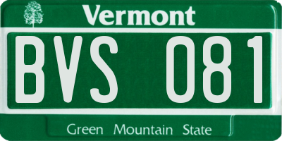 VT license plate BVS081