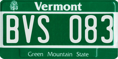 VT license plate BVS083