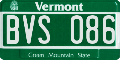 VT license plate BVS086