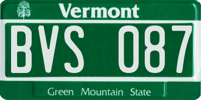 VT license plate BVS087