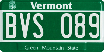 VT license plate BVS089