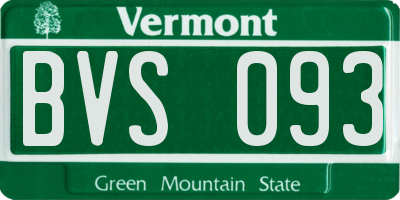 VT license plate BVS093