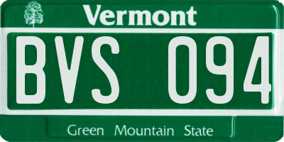 VT license plate BVS094
