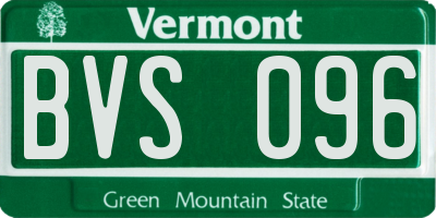 VT license plate BVS096