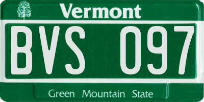 VT license plate BVS097