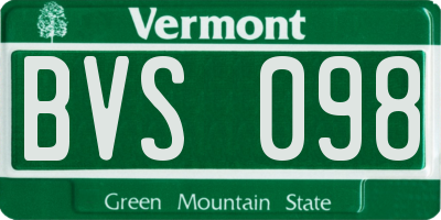 VT license plate BVS098