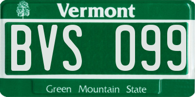 VT license plate BVS099