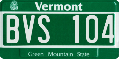 VT license plate BVS104